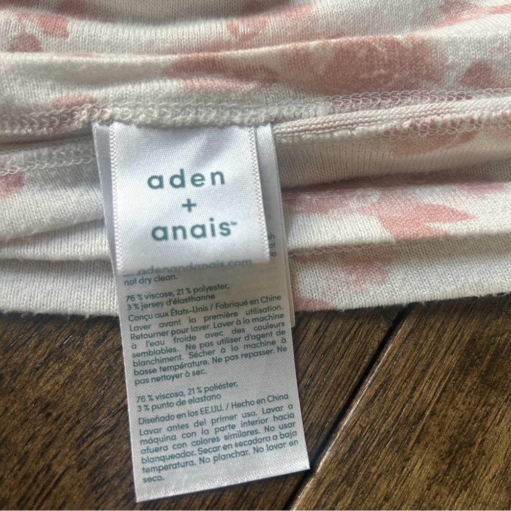 Aden + Anais Baby Blanket white with pink Flowers Roses Viscose Soft Swaddle - Picture 3 of 5